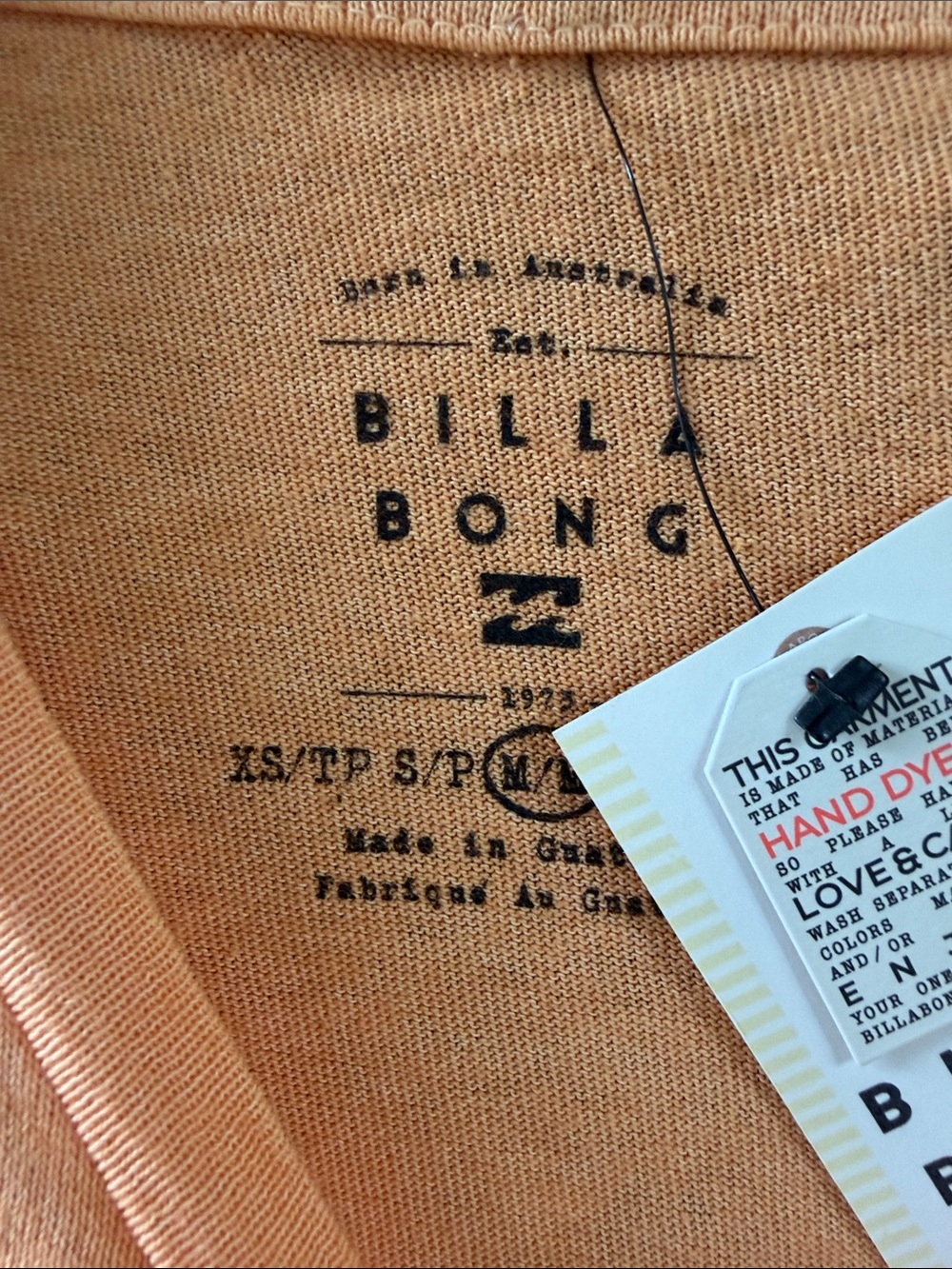 NWT Billabong Orange Graphic Skeleton Tee with Teal Accents - Picture 2 of 3